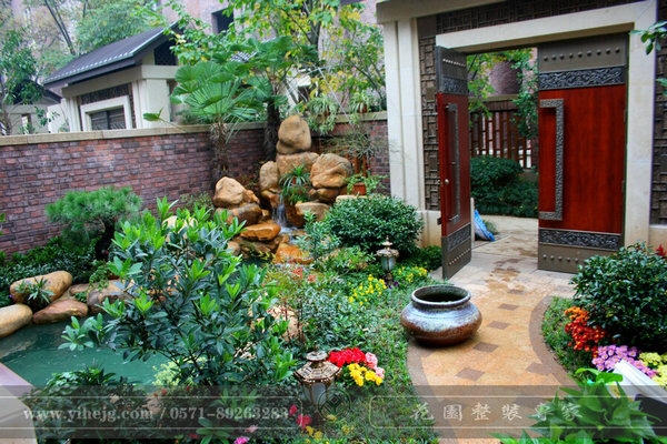 杭州和家园别墅小花园景观设计｜排屋别墅花园景观绿化设计